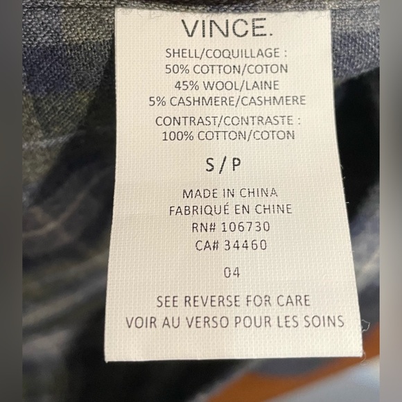 NWT Vince plaid button down shirt - Picture 9 of 10
